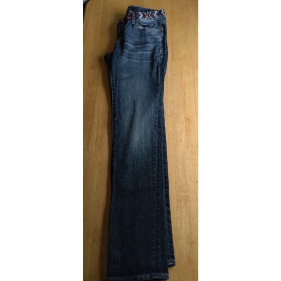 Driftwood Audrey Slim Straight Embroidered Jeans - Picture 5 of 6